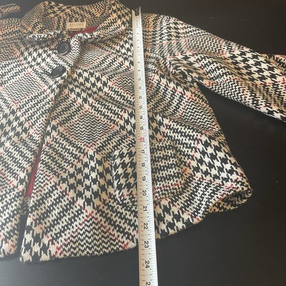 Allison Taylor Houndstooth Plaid Coat Jacket Size 14 Preppy Academia Career - Picture 5 of 10
